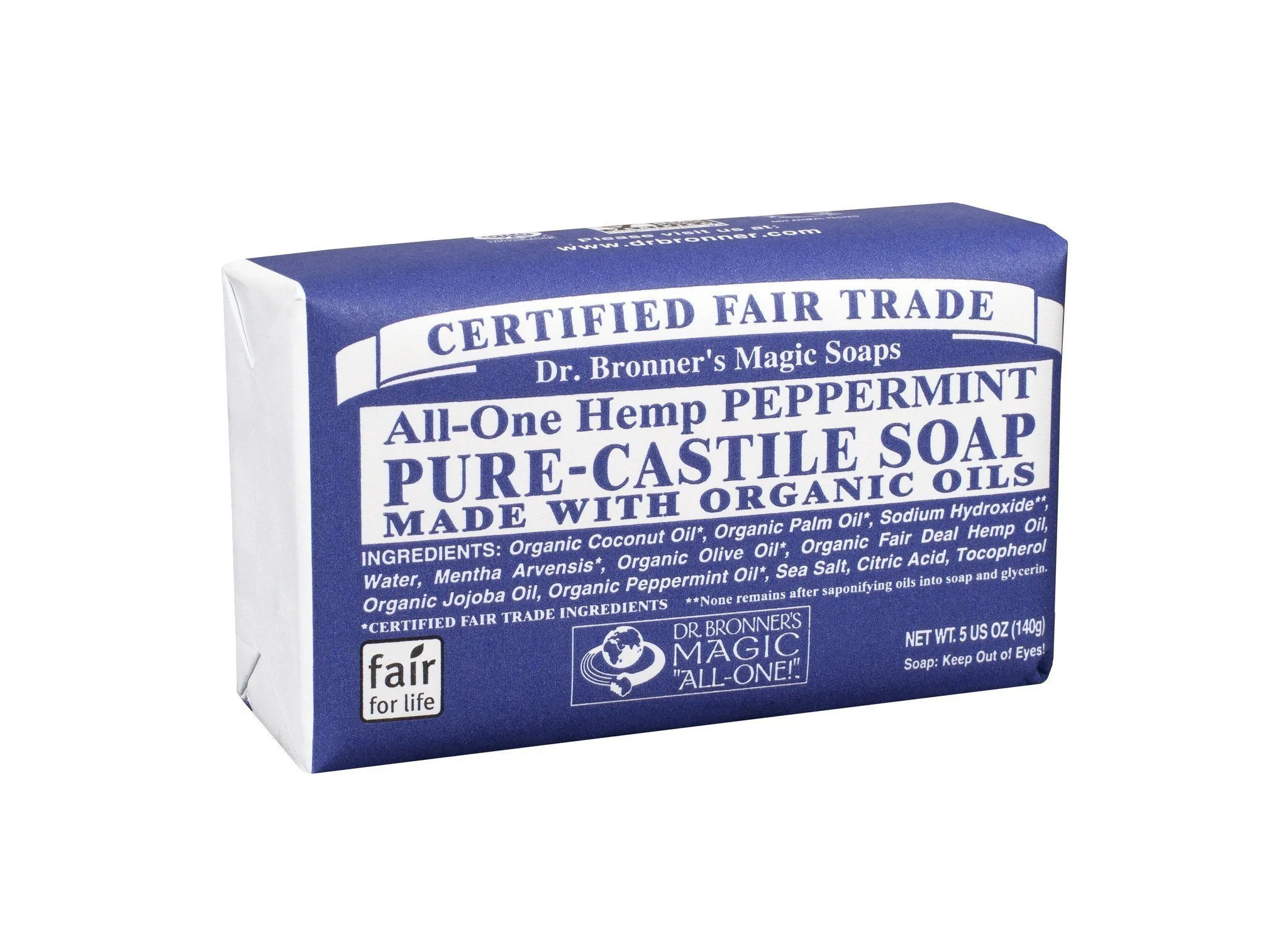 Dr. Bronner's - Peppermint Bar Soap, 140g