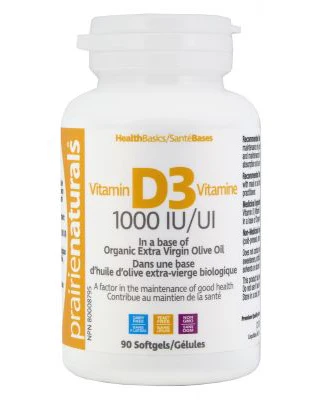Prairie Naturals - Vitamin D3 1000 IU, 90 SOFTGELS