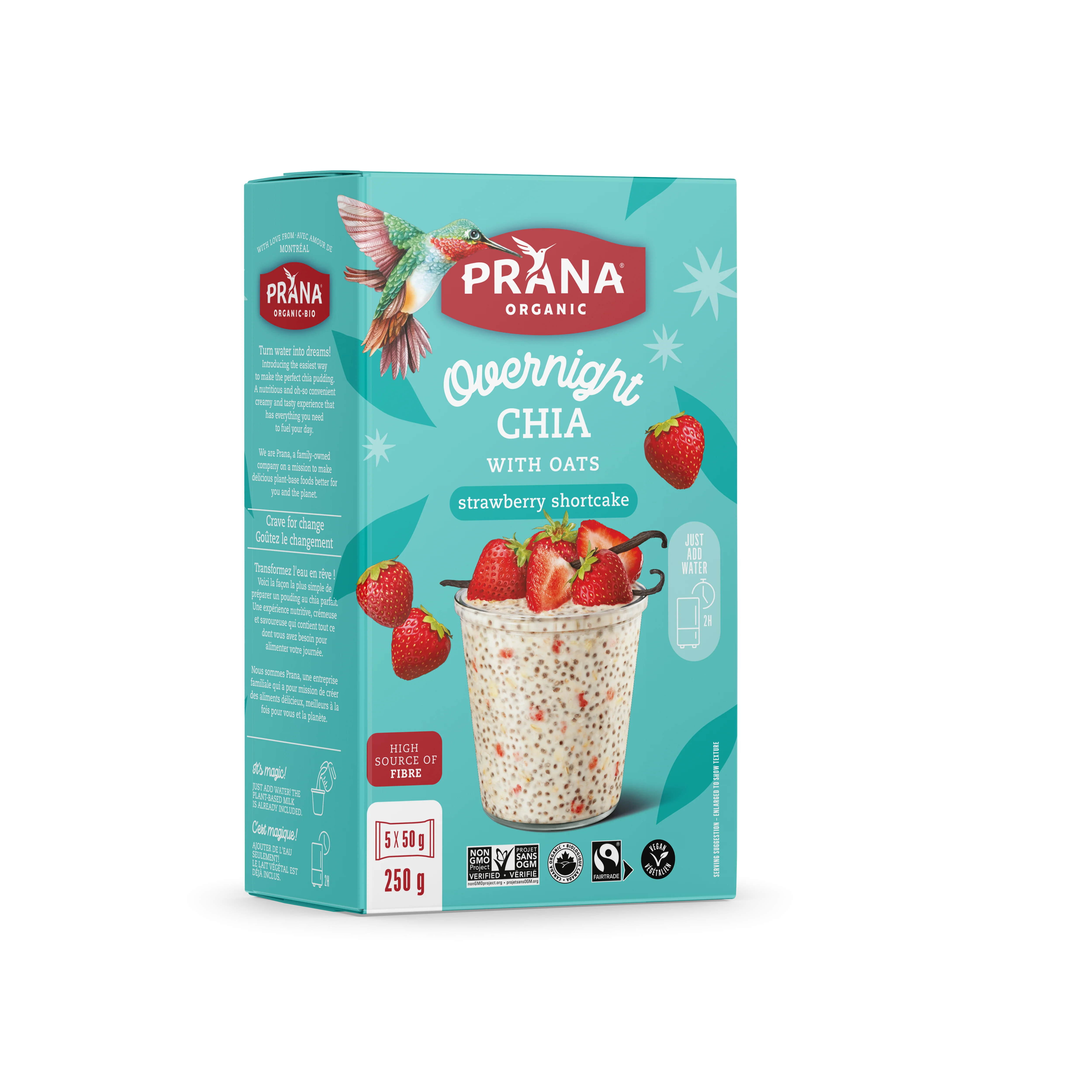 Prana - Overnight Chia - Strawberry Shortcake, 250 g