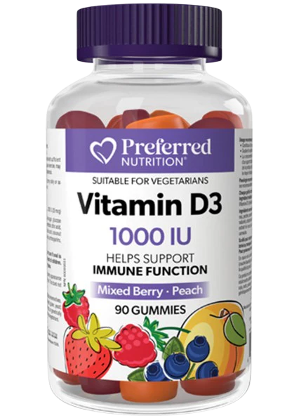 Preferred Nutrition - Vitamin D3 1000 IU, 90 Gummies