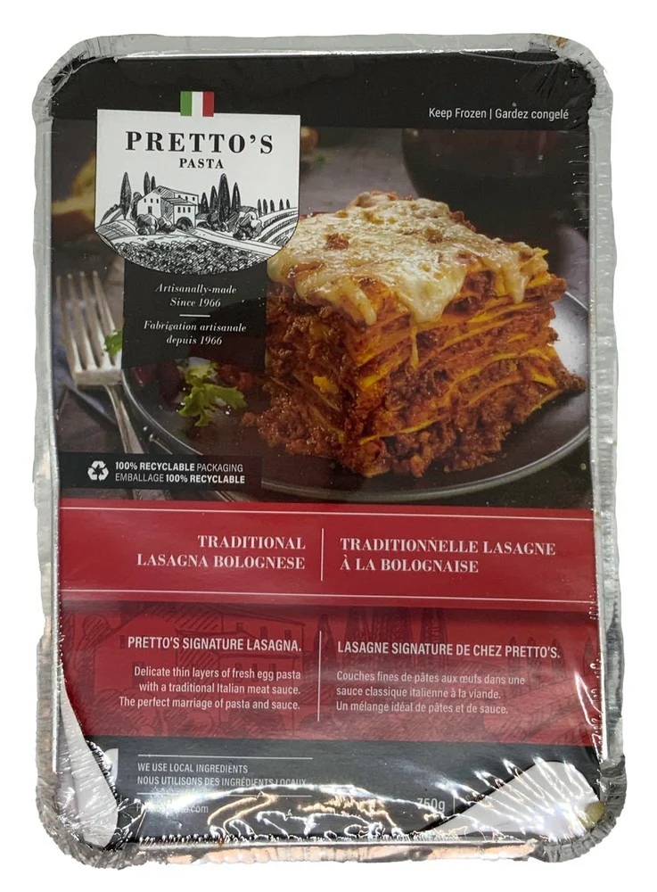 Pretto's Pasta - Traditional Lasagna Bolognese, 750 g