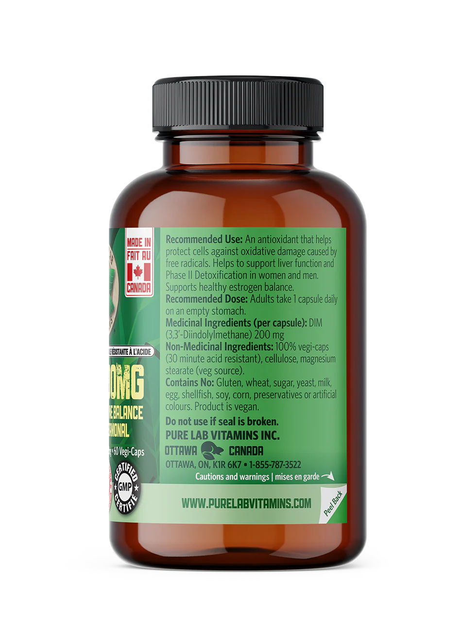 Pure Lab Vitamins - DIM - 200 mg, 60 Vcaps - Image 2