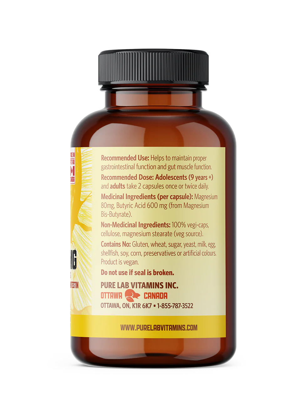 Pure Lab Vitamins - Magnesium Butyrate, 120 Vcaps - Image 2