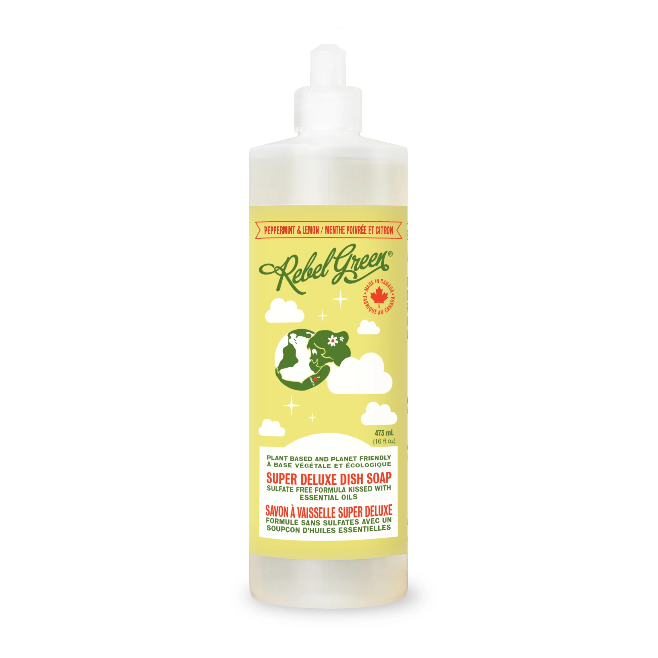 Rebel Green - Dish Soap Peppermint & Lemon, 473 mL