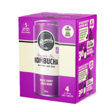 Remedy Drinks - Organic Cherry Plum Kombucha, 4x355 mL