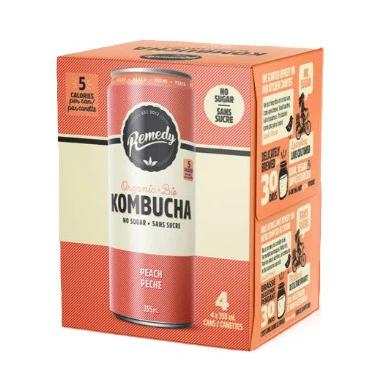 Remedy Drinks - Kombucha, Organic Peach, 4x355 mL