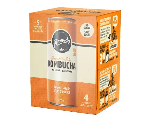 Remedy Drinks - Organic Orange Splash Kombucha, 4x335 mL