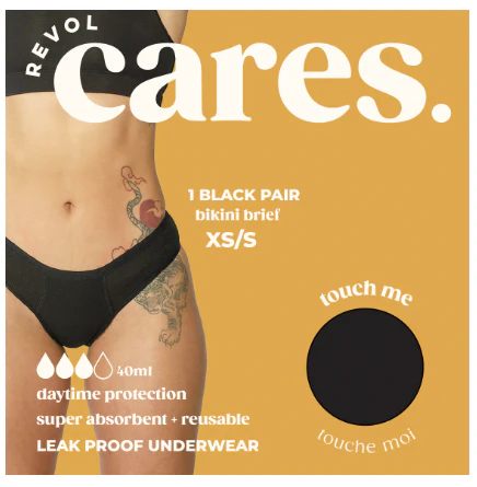 Revol Cares - Bikini Brief Black XS/S, Each
