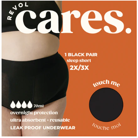 Revol Cares - Sleep Short Black 2X/3X, Each