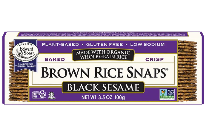 Edward & Sons - Rice Snaps - Black Sesame, 100 g