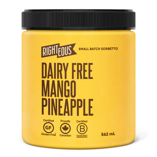 Righteous - Dairy Free Mango Pineapple Sorbetto, 562 mL