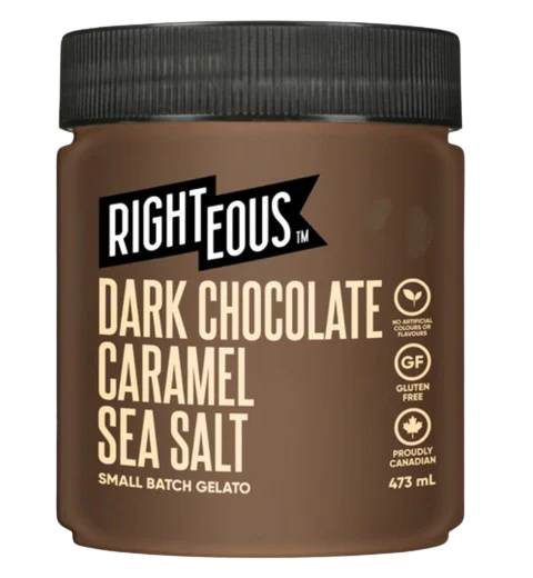 Righteous - Gelato - Dark Chocolate Caramel Sea Salt, 473 mL