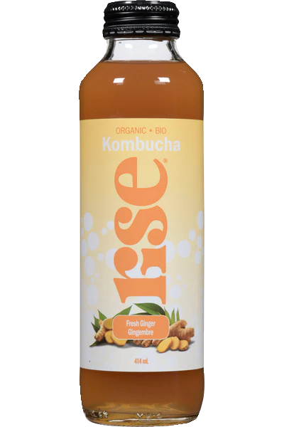 Rise Kombucha - Fresh Ginger White Tea, 414 mL