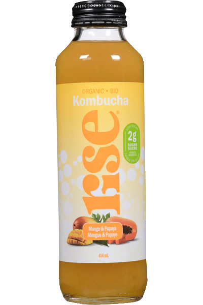 Rise Kombucha - Low Sugar Mango & Papaya, 414 mL