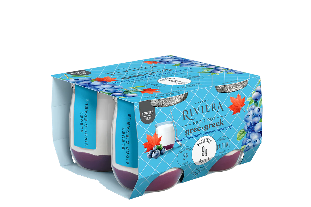 Riviera - Greek Petit Pot - Blueberry Maple, 4x120 g
