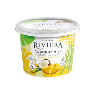 Riviera - Vegan Delight Pineapple Coconut Milk Yogurt, 500 g