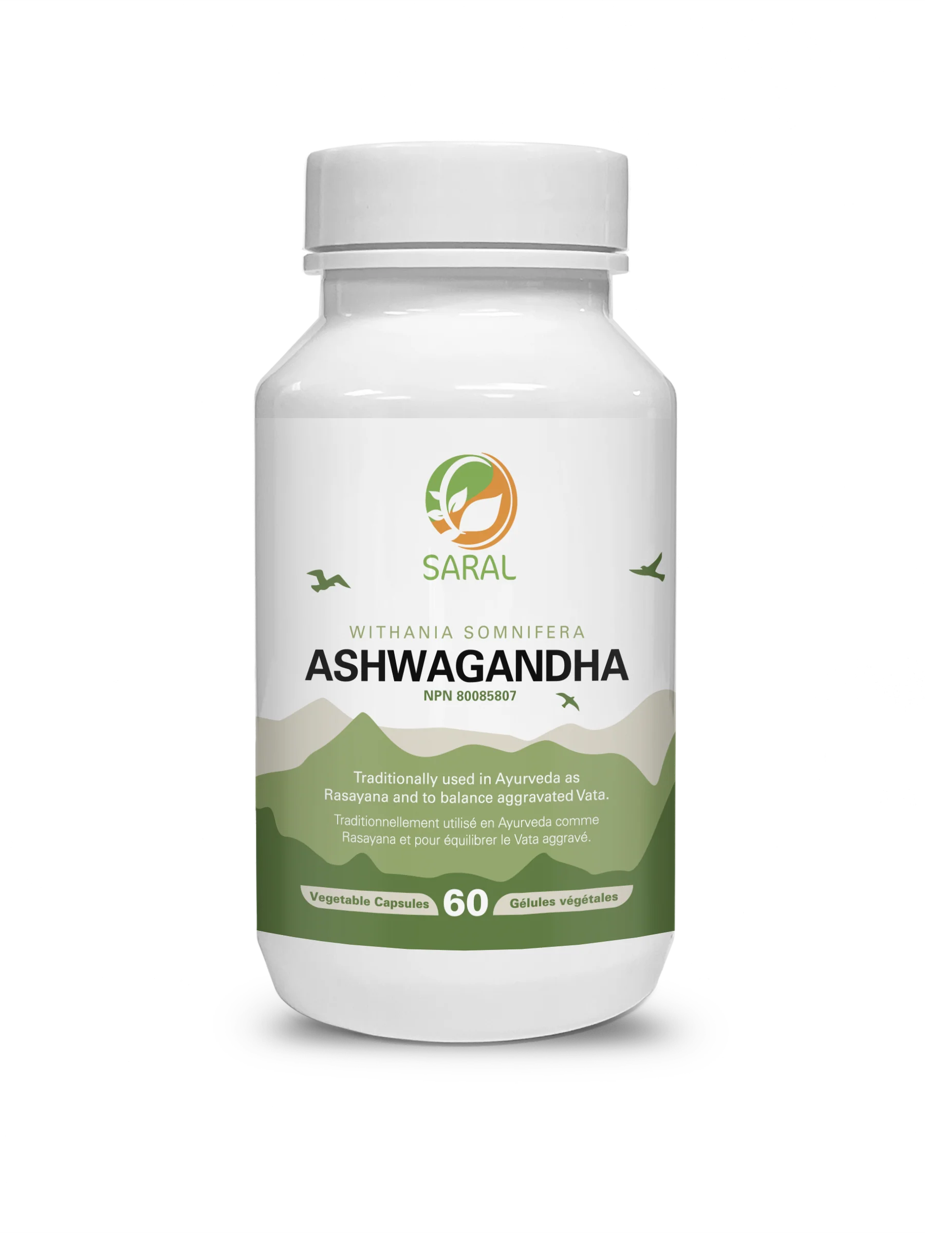 Saral Herbs - Ashwagandha, 60 Capsules