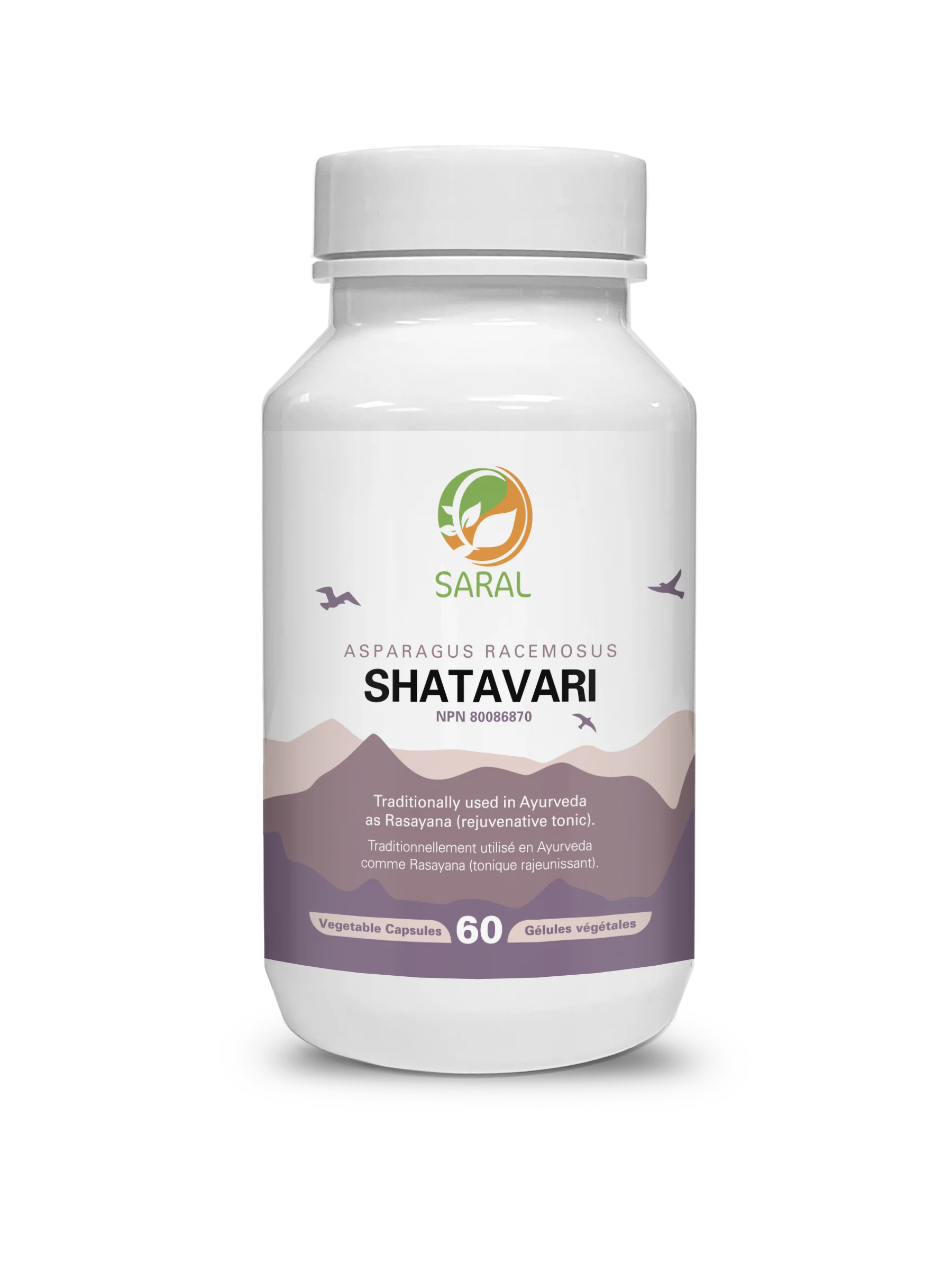 Saral Herbs - Shatavari - Asparagus Racemosus, 60 Capsules