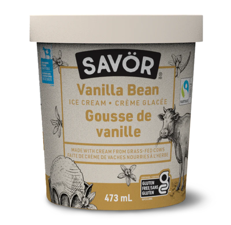 Savor - Grass Fed Ice Cream - Vanilla, 473 mL