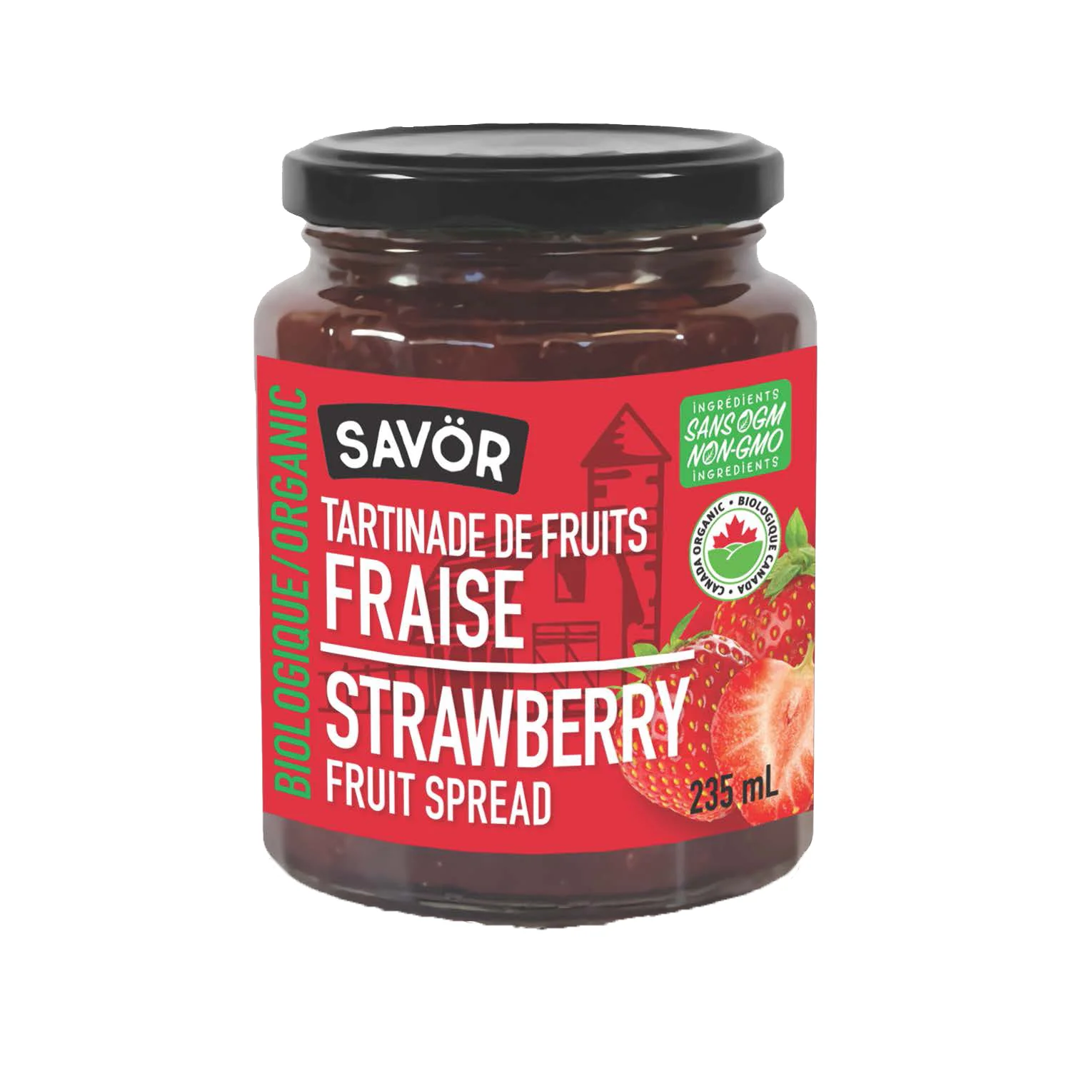 Savor - Organic Fruit Spread, Strawberry, 235 mL