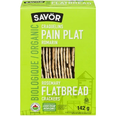 Savor - Organic Rosemary Flatbread Crackers, 142 g