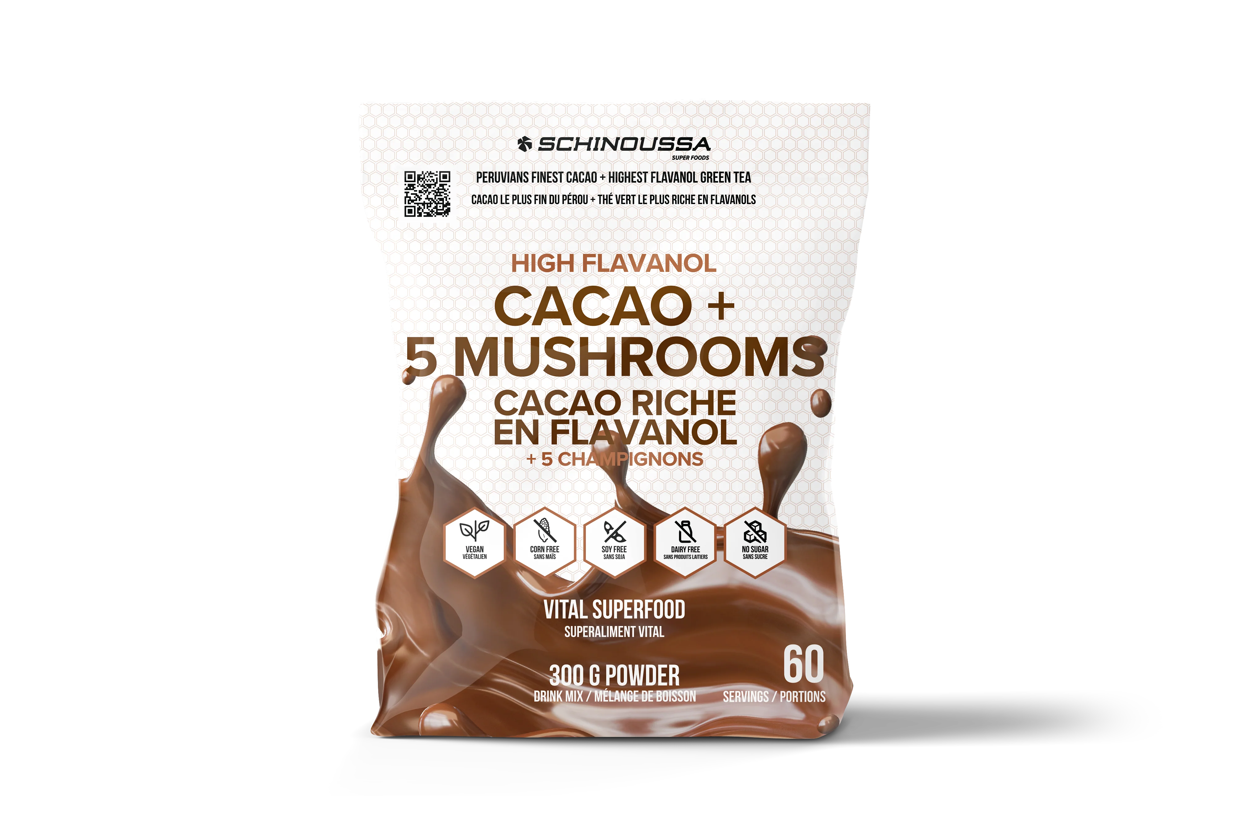 Schinoussa - High Flavanol Cacao + 5 Mushroom, 300 g