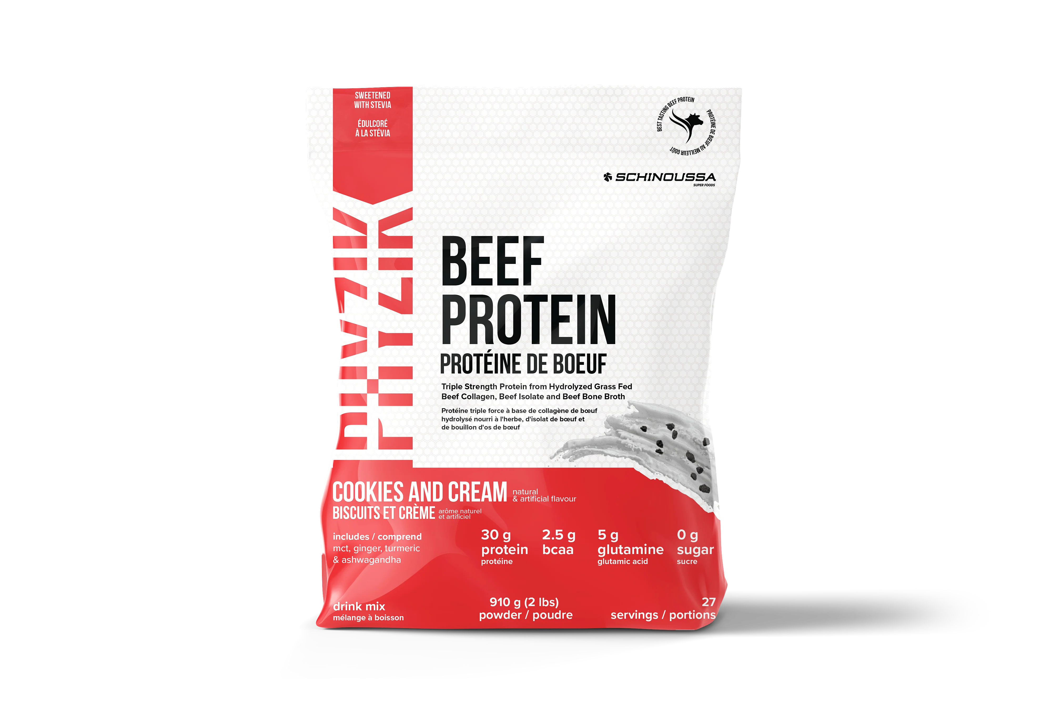 Schinoussa - Hydrolyzed  Beef Protein Cookies and Cream, 910 g