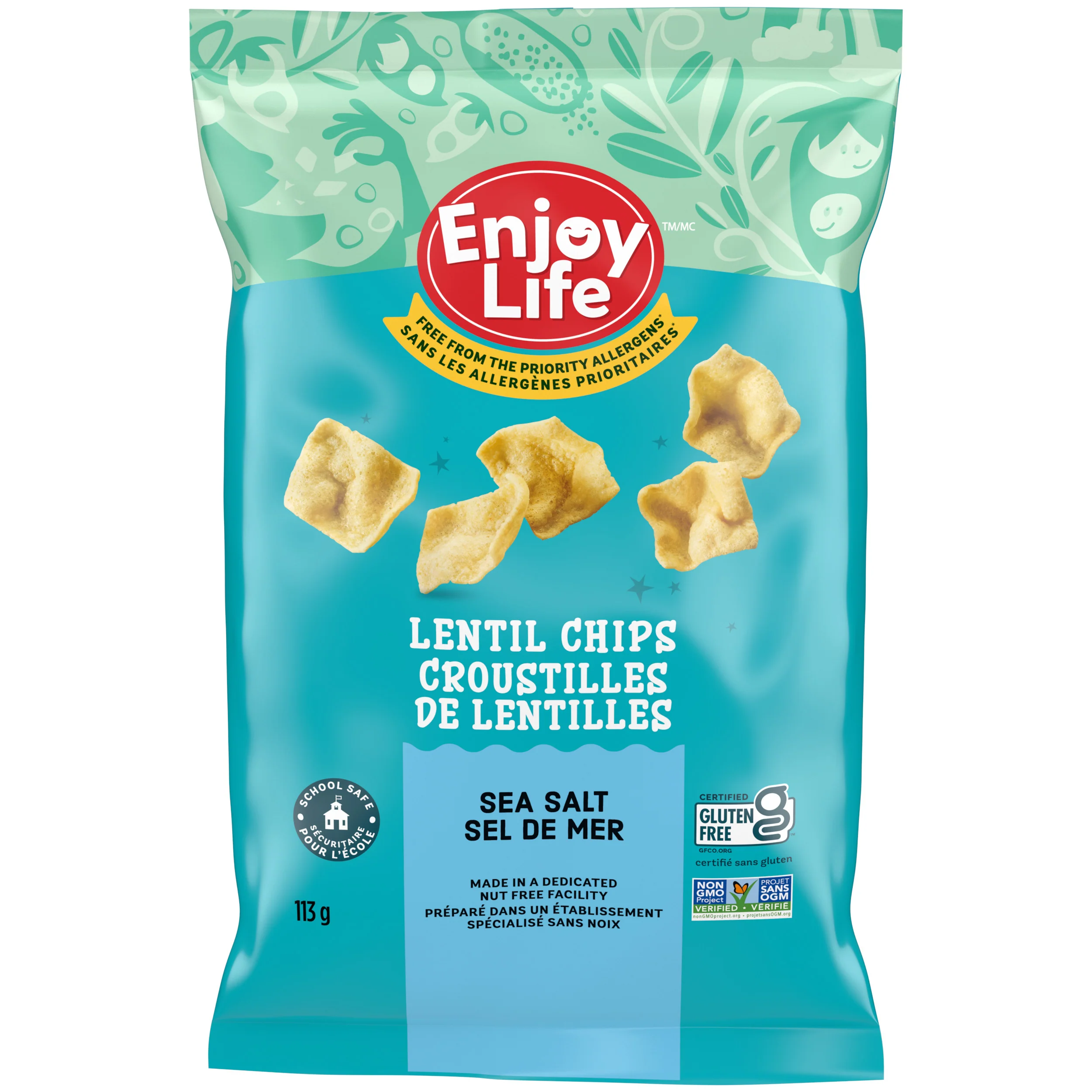 Enjoy Life - Lentil Chips, Sea Salt, 113 g
