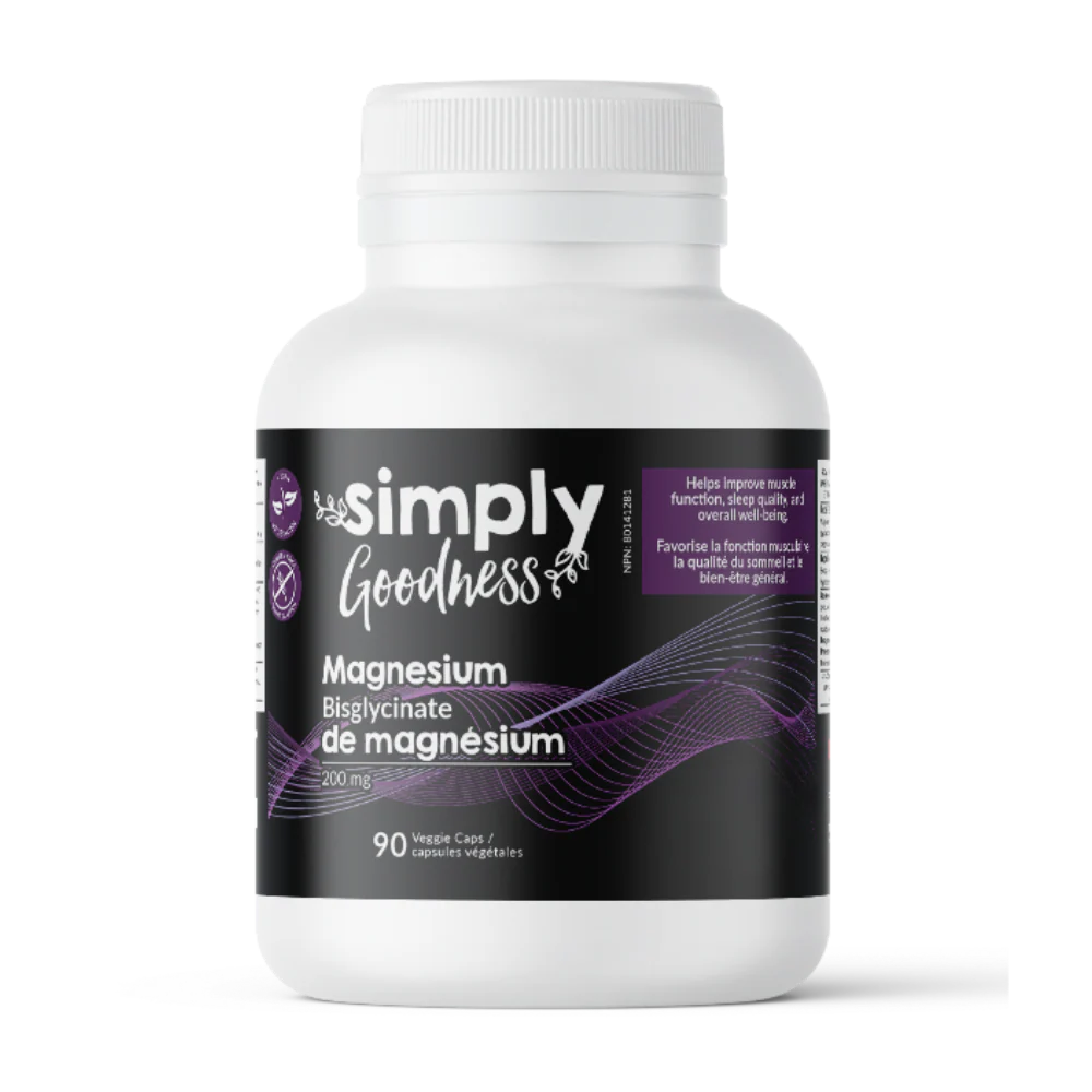 Simply Goodness - Magnesium Bisglycinate 200 mg, 90 Vcaps