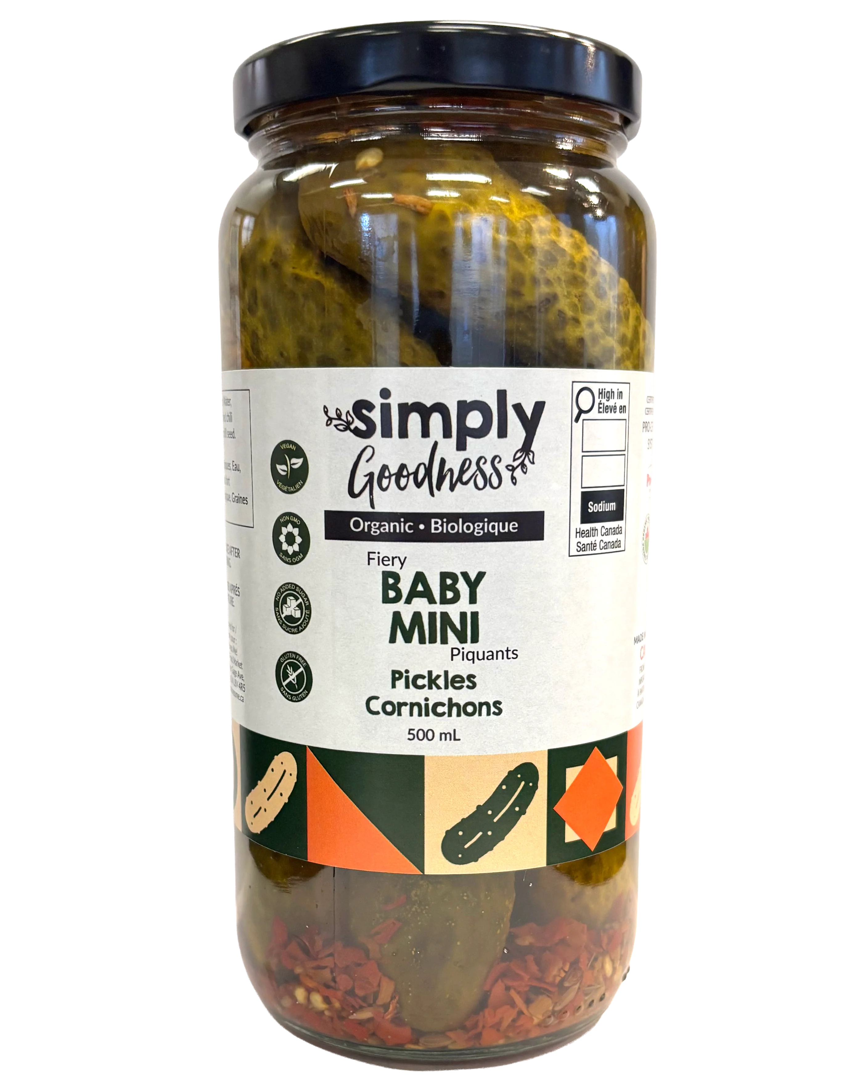 Simply Goodness - Organic Fiery Baby Dills, 500 mL