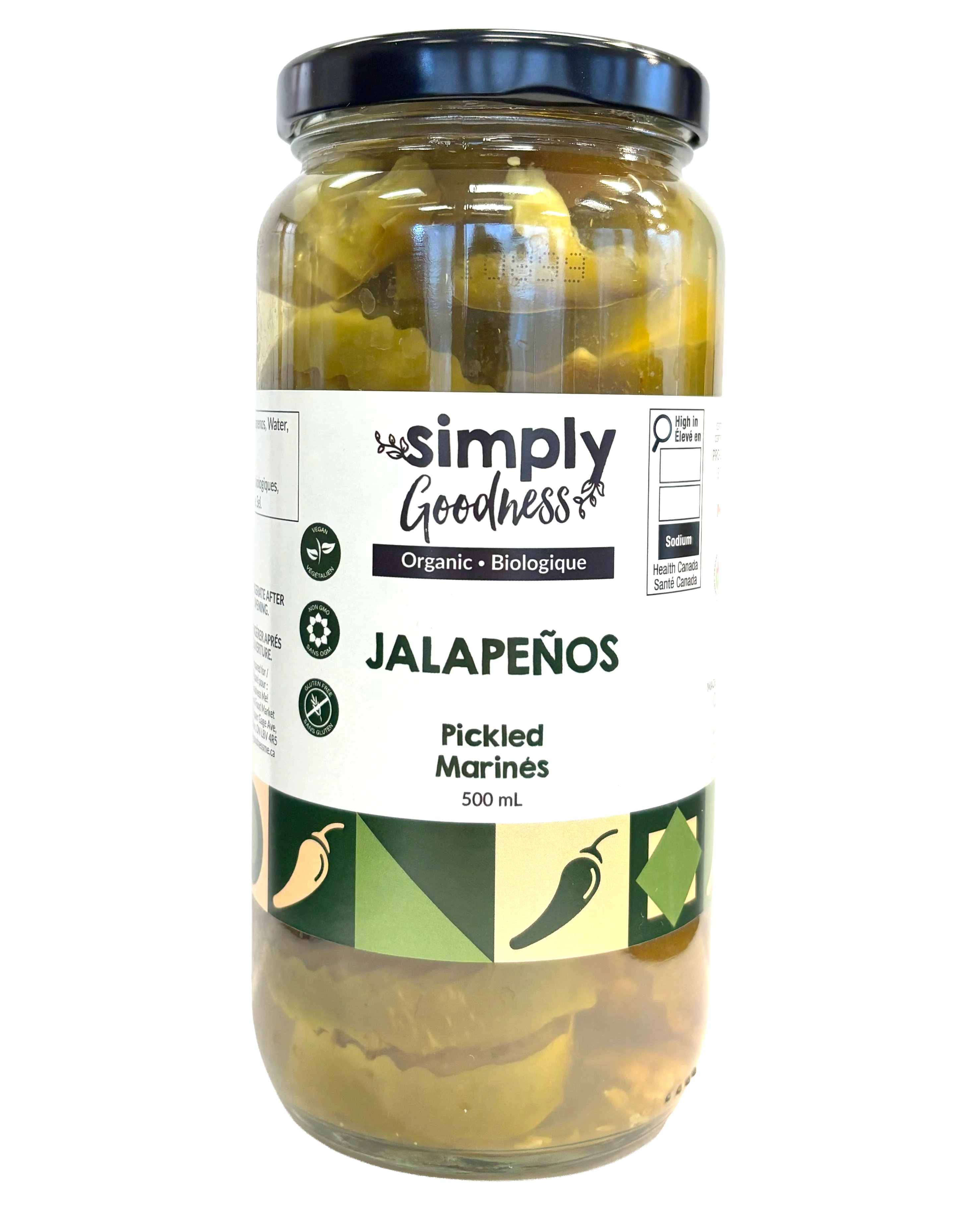 Simply Goodness - Organic Pickled Jalapenos, 500 mL