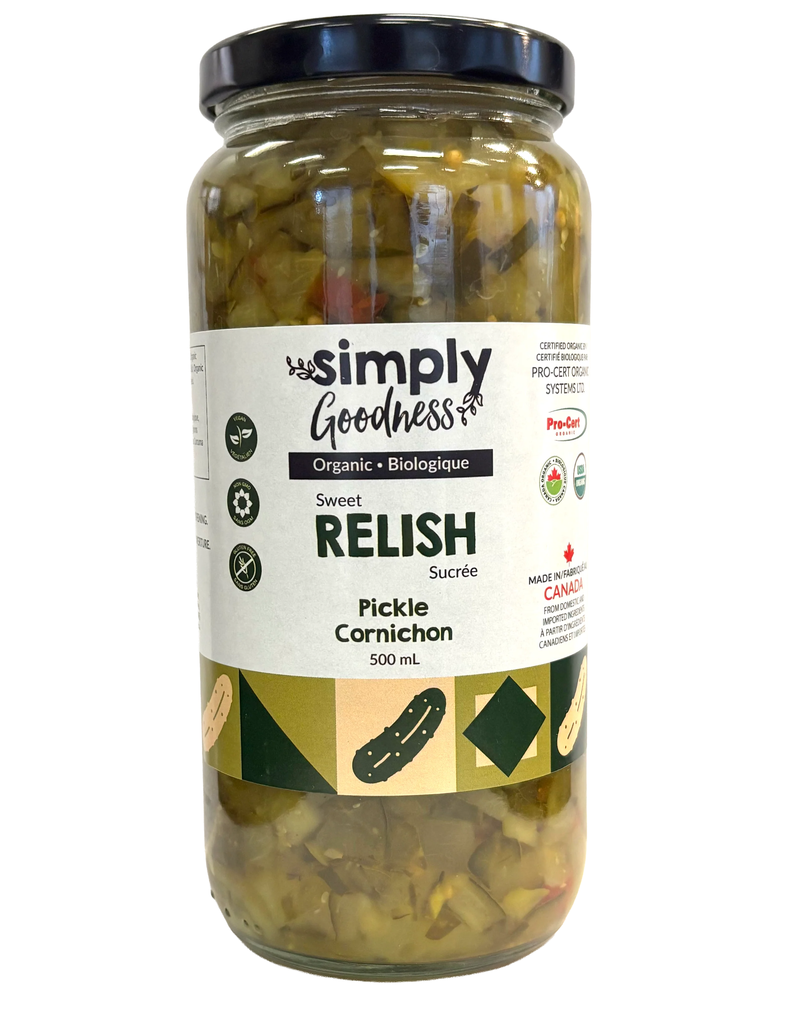 Simply Goodness - Organic Sweet Relish, 500 mL