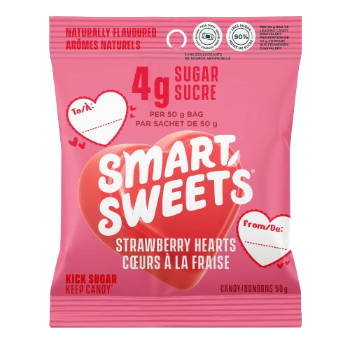 Smart Sweets - Strawberry Hearts, 50 g