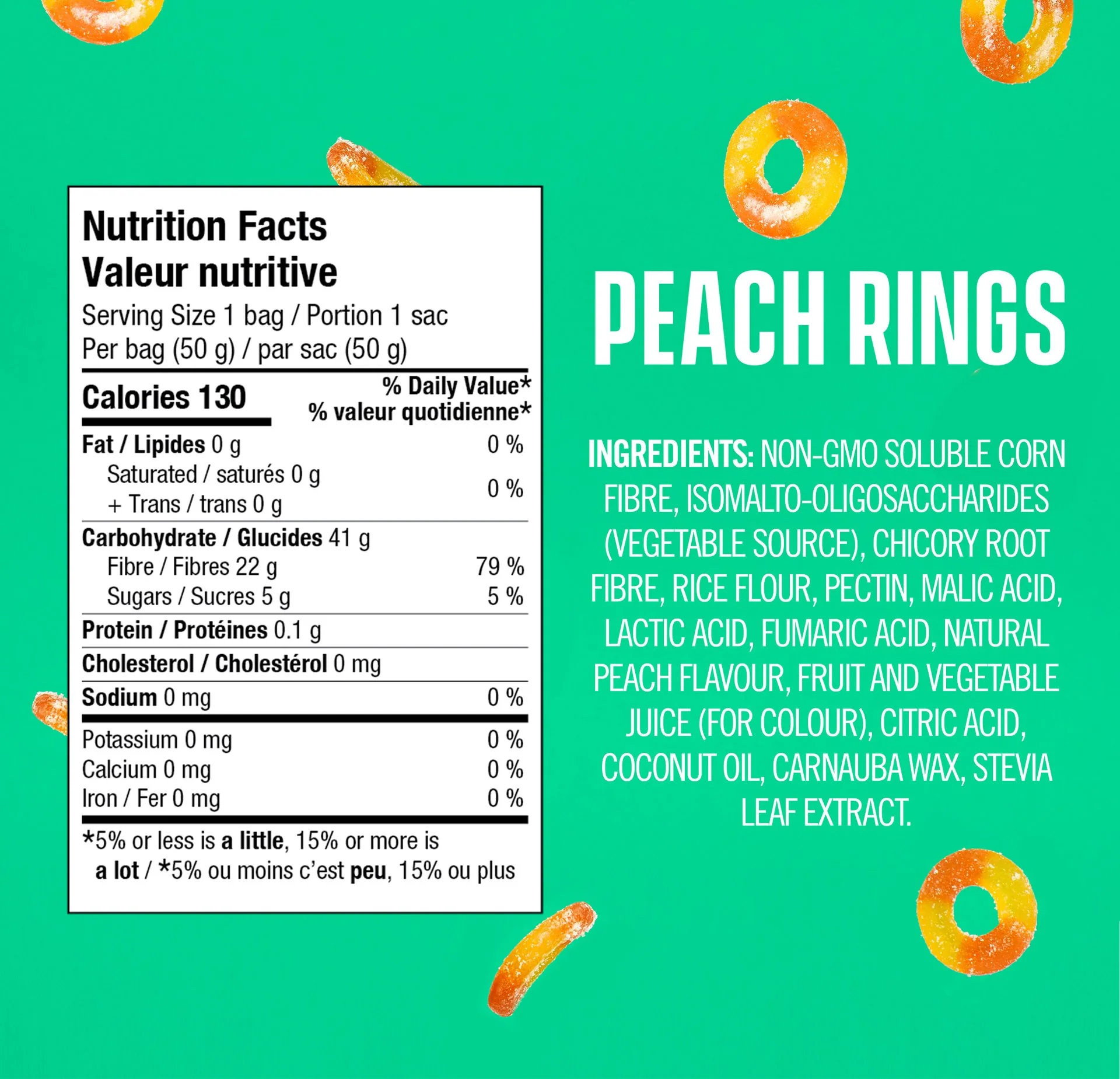 SmartSweets - Peach Rings, 50 g - Image 3