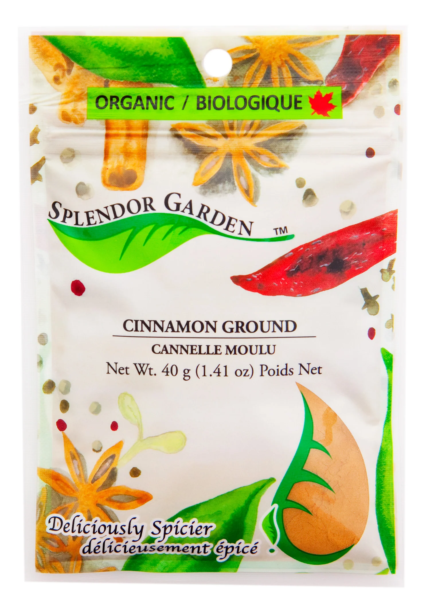 Splendor Garden - Organic Cinnamon - Cassia, Ground, 40 g