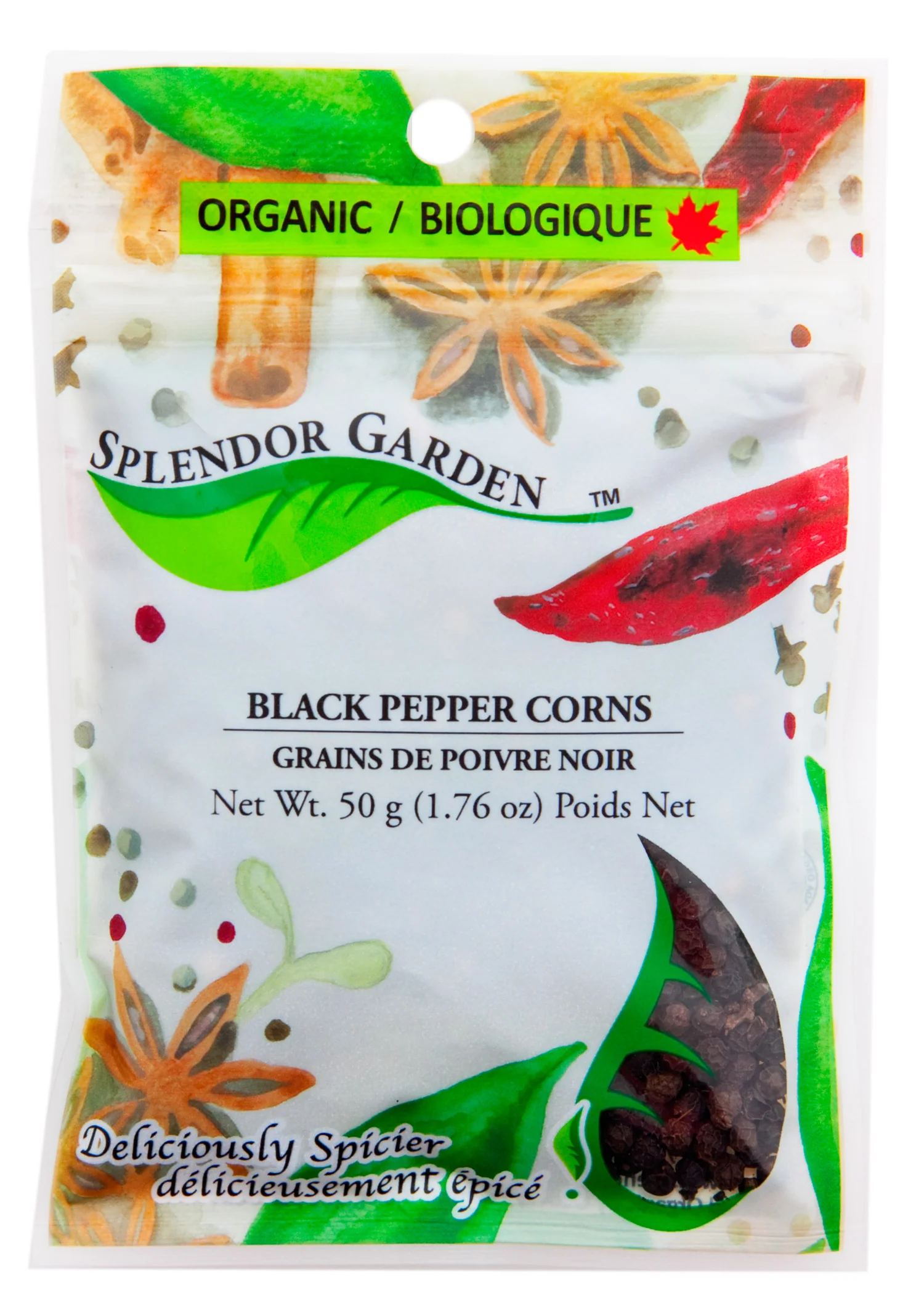 Splendor Garden - Organic Peppercorn, Black, 50 g
