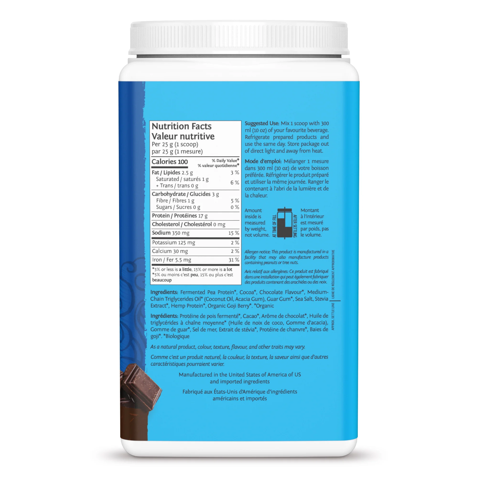 Sun Warrior - Warrior Blend Protein (chocolate), 750 g - Image 3