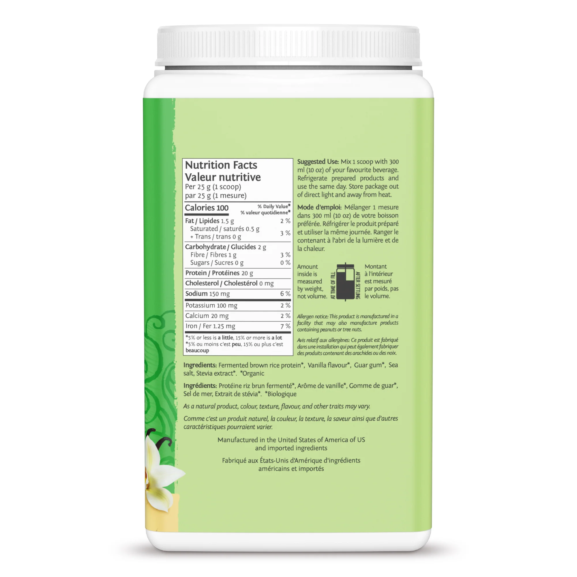 Sun Warrior - Classic Rice Protein (vanilla), 750 g - Image 2