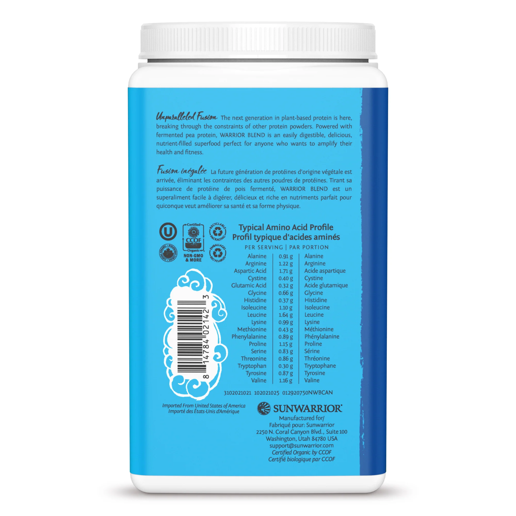Sun Warrior - Warrior Protein Blend (natural), 750 g - Image 2