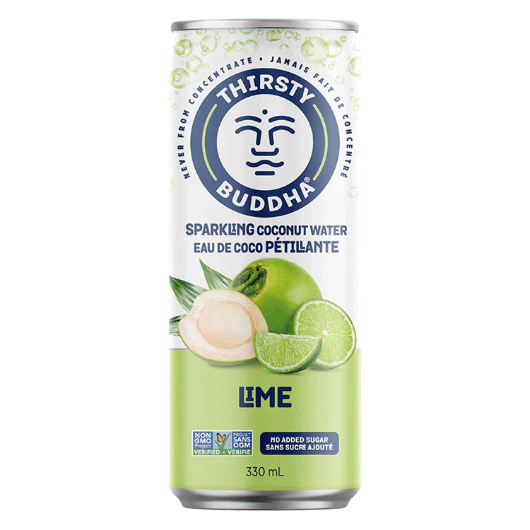 Thirsty Buddha - Sparkling Coconut Water - Lime, 330 mL