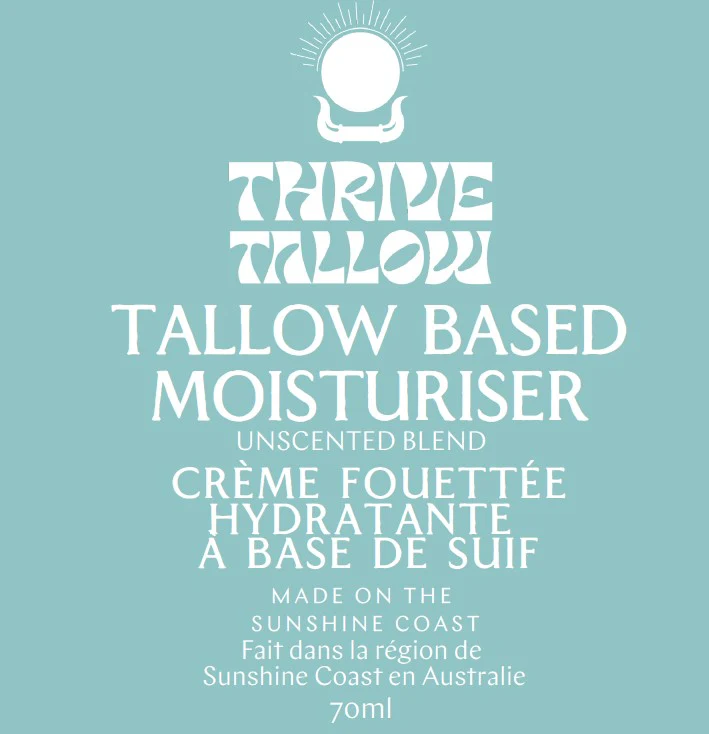 Thrive Tallow - Tallow Based Moisturiser Unscented, 70 mL
