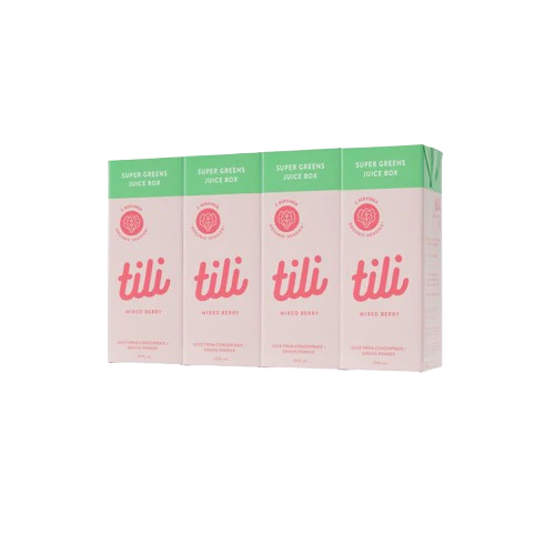 Tili - Super Greens Juice Mixed Berry, 4x200 mL