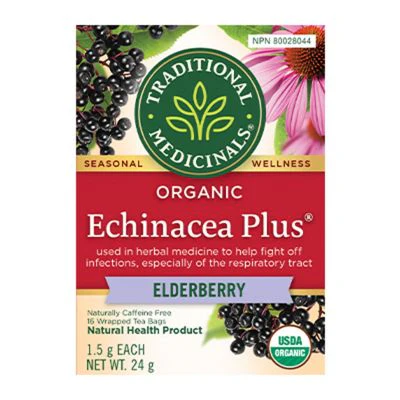 Traditional Medicinals - Organic Echinacea Plus Elderberry, 16 Count