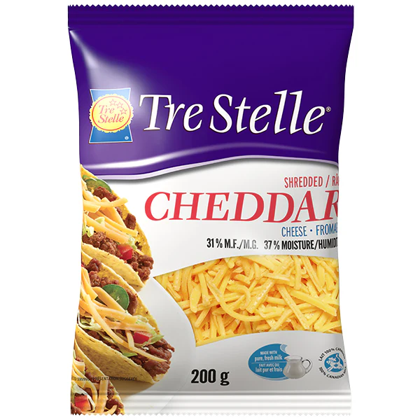 Tre Stelle - Mild Cheddar Shredded, 200 g