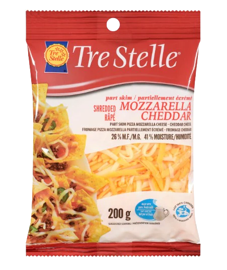 Tre Stelle - Mozzarella Cheddar Shredded, 200 g