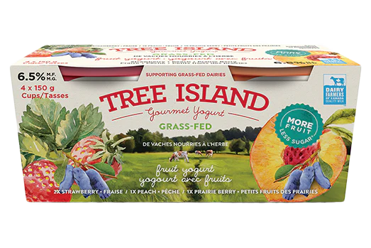 Tree Island Yogurt - Yogurt Variety Pack - Fruit, 4x150 g