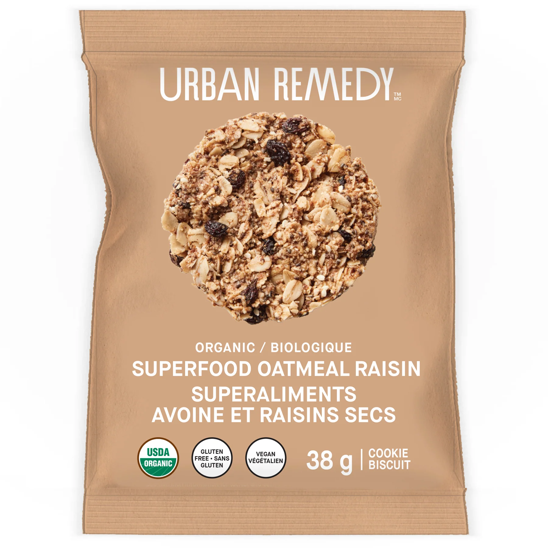 Urban Remedy - Superfood Cookie Oatmeal Raisin, 38 g