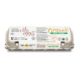 Vita Eggs - Organic Brown Free Run Eggs, 12 Large