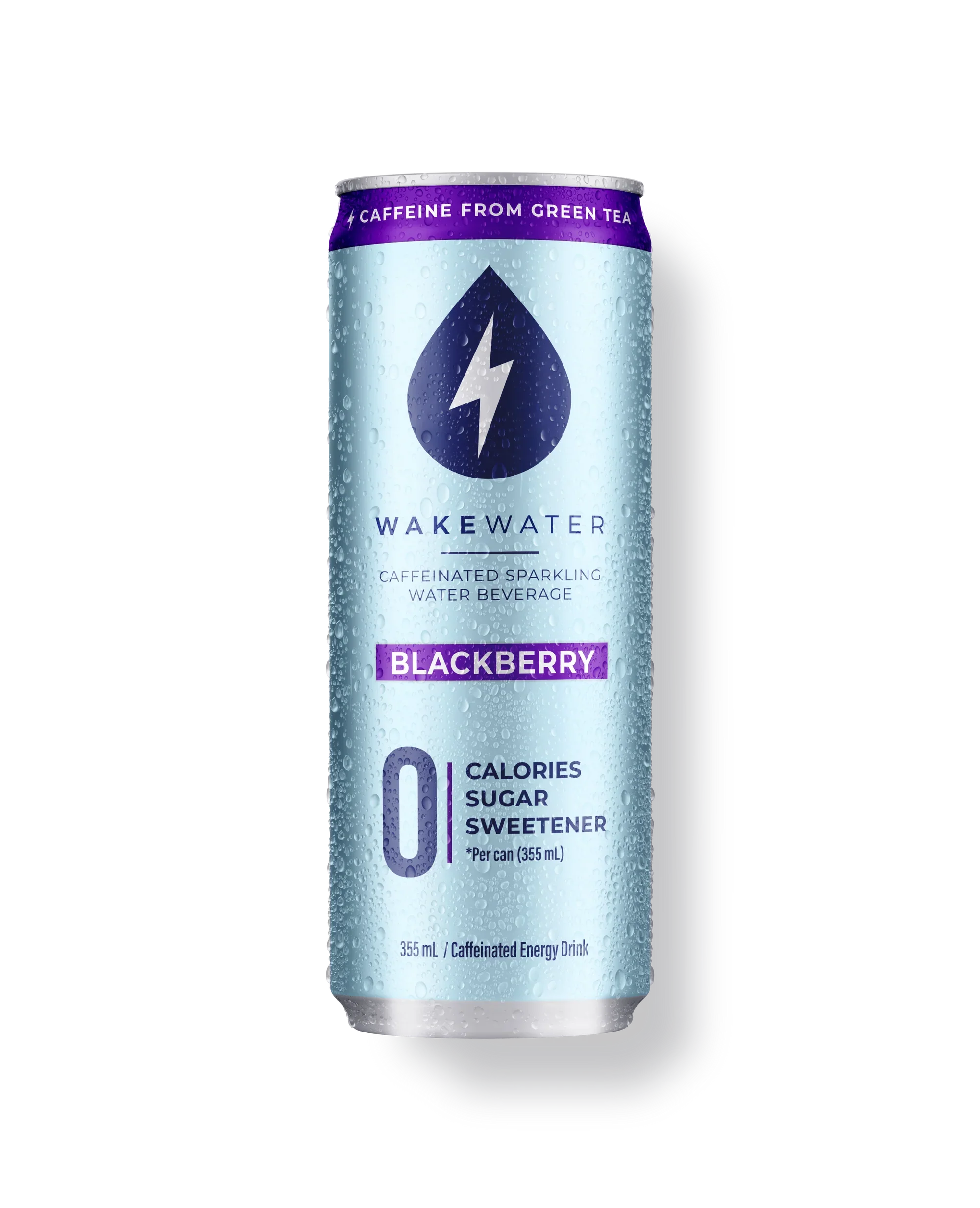 Wakewater - Caffeinated Sparkling Water - Blackberry, 355 mL