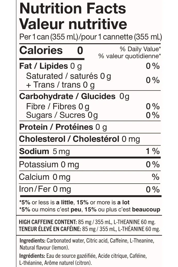 Wakewater - Caffeinated Sparkling Water - Lemon, 355 mL - Image 3